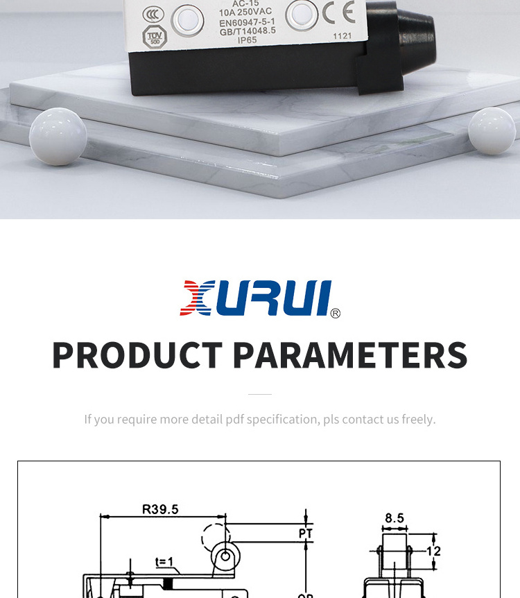 XURUI XZ7141 12V roller lever type elevator limit switch