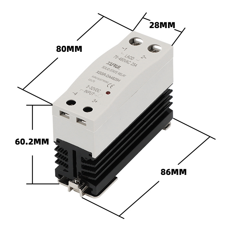 Din rail mount SSR relay with heat sink DA / AA 40AMP Module AC Solid state relay