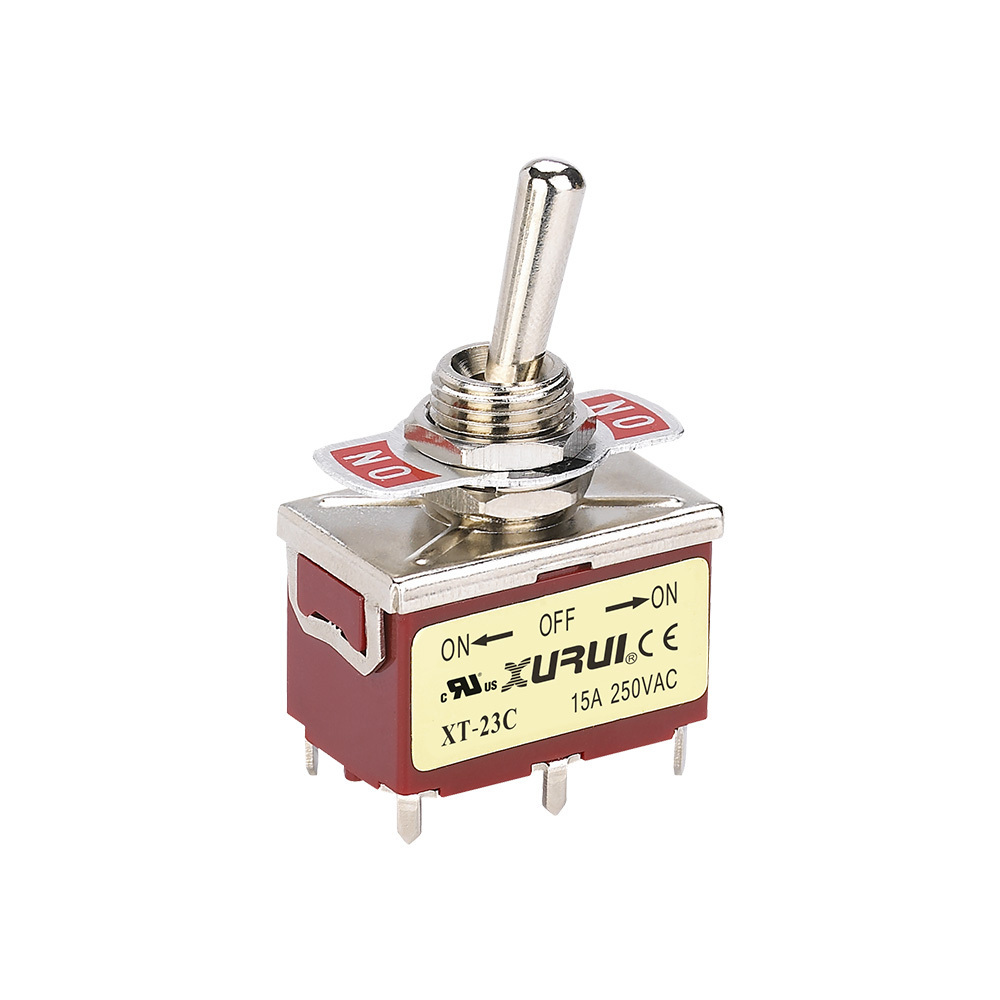 Solder terminal on-off-on momentary 3 position toggle switch / 3 way 6 pin toggle switch 250vac