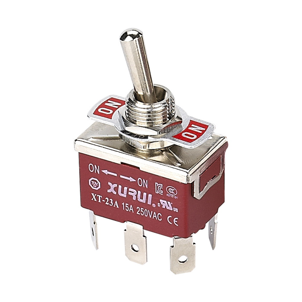 Solder terminal on-off-on momentary 3 position toggle switch / 3 way 6 pin toggle switch 250vac