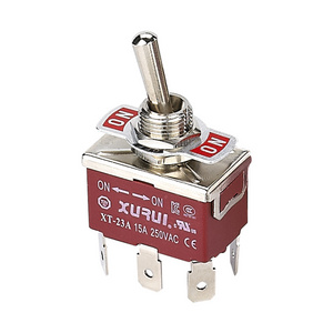 Solder terminal on-off-on momentary 3 position toggle switch / 3 way 6 pin toggle switch 250vac