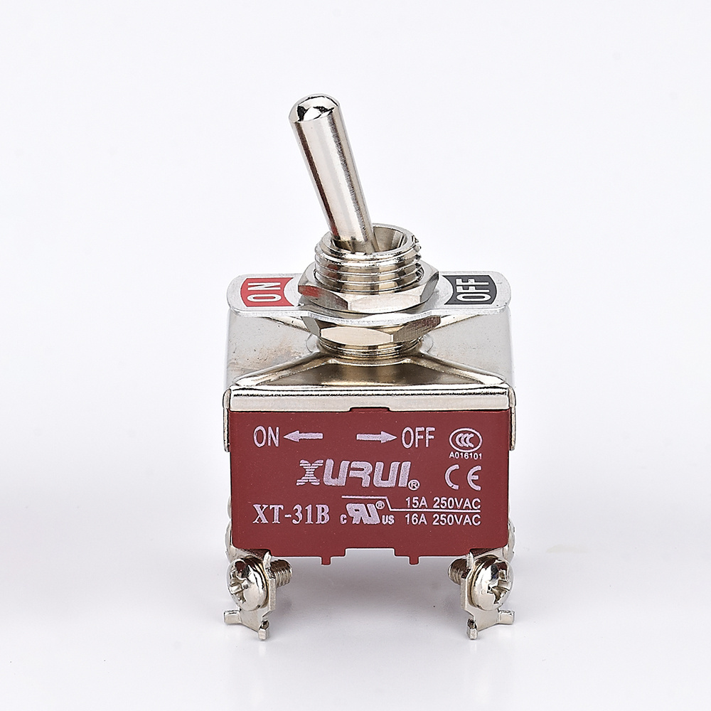 Tpst three pole single throw on off 15a 250v toggle switch with 6.3mm connection faston