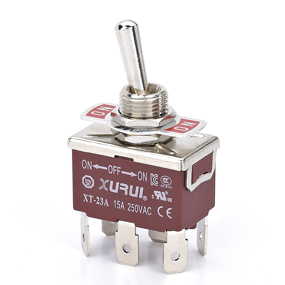 15A 250V 20A 125V AC ON/OFF/ON 3 Position DPDT Heavy Duty Rocker Toggle Switch