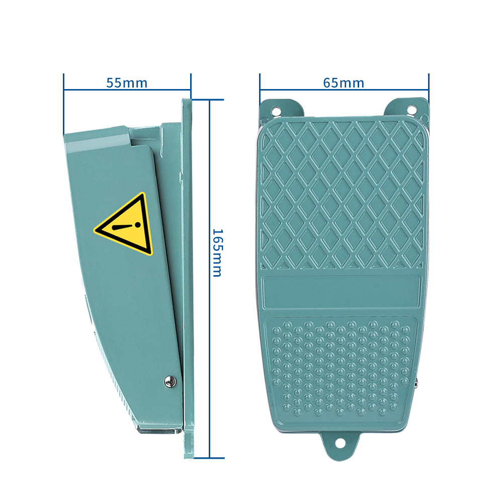 XURUI 10A 110V nonslip self latching alloy industrial foot switch