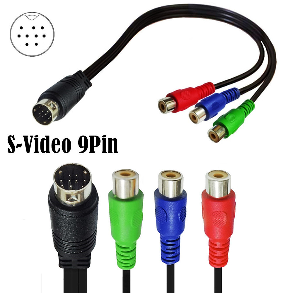 Customized S Video 4 7 8 9 10 PIN MINI DIN to 3 RCA 6 RCA Splitter AV Cable for DVD Player