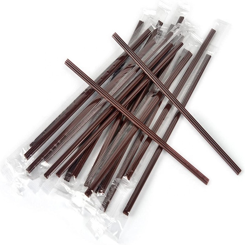 Individually Wrapped Disposable Plastic Drink Stirrer Sticks Health and Safety Three-Hole Coffee Straw