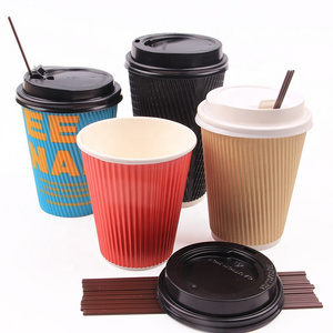 Hot drink custom printed disposable ripple paper coffee cup,Hot Selling Custom Printed Paper Coffee Cup With Lids And Sleeves