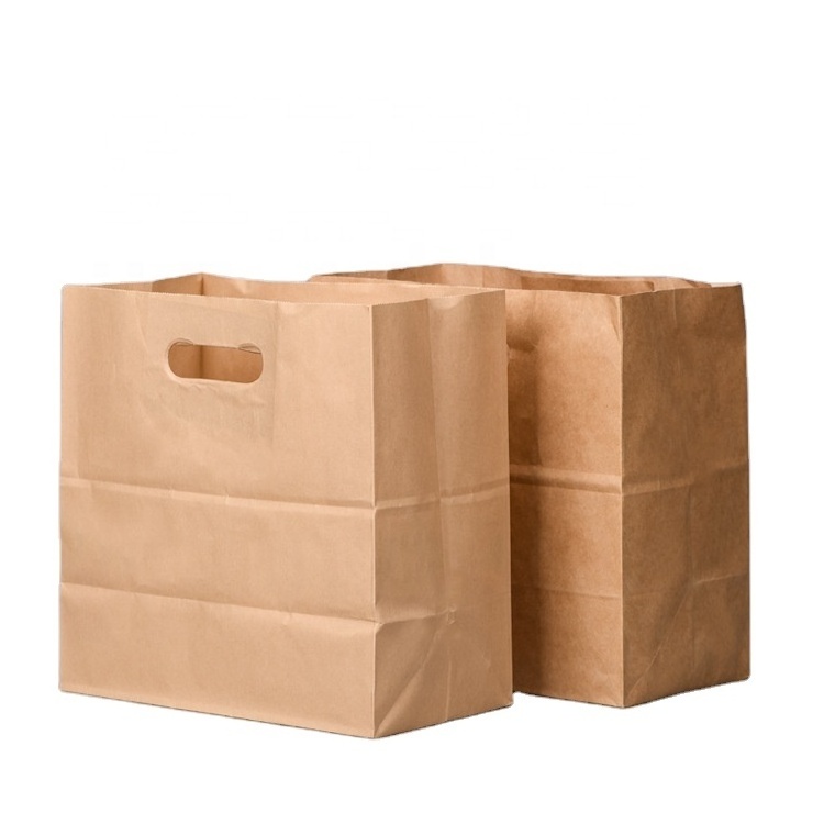 Recyclable kraft paper bag with twisted handle reusable shopping paper bags