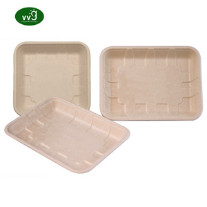 VVG disposable sushi tray biodegradable sugarcane pulp eco friendly disposable paper food snack papere tray