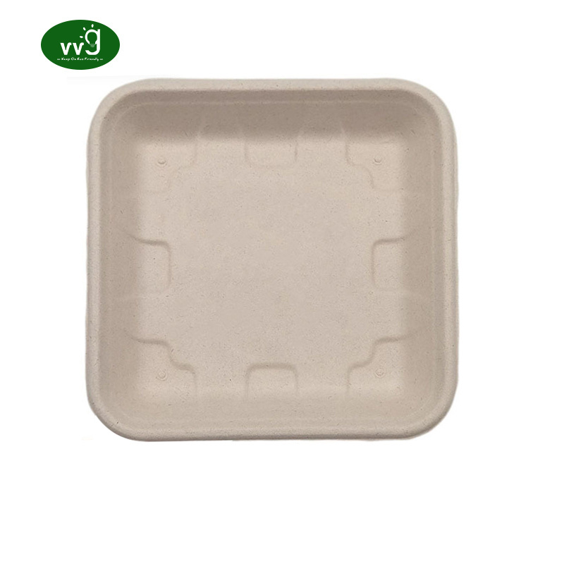 VVG disposable sushi tray biodegradable sugarcane pulp eco friendly disposable paper food snack papere tray