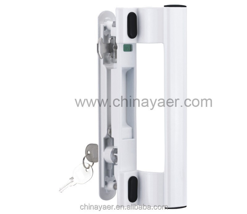 Aluminum Door Handle with Sliding Lock with the Key, patio door lock