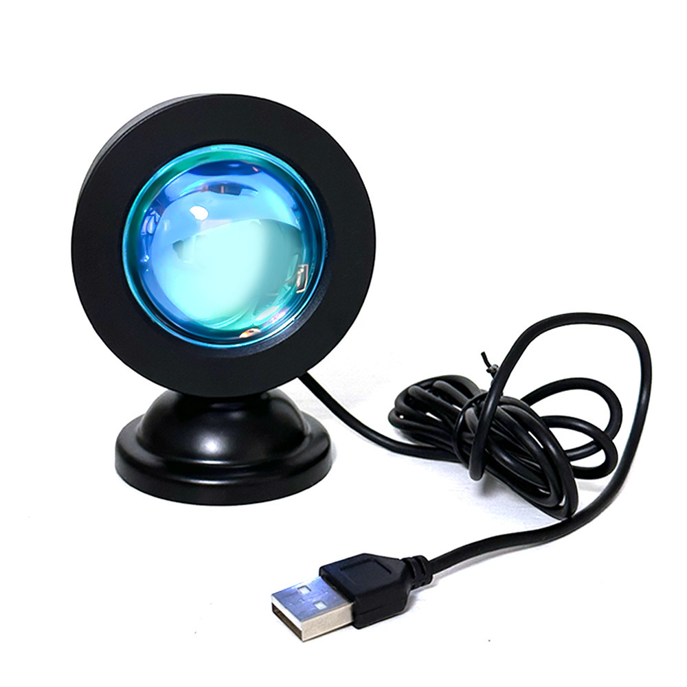 High Quality Halo Usb rainbow Sunset Projector Led Night Light Sunset decor Lamp for Photography Living Room