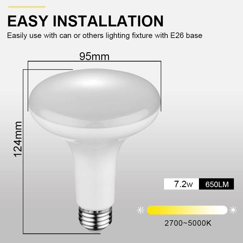 BR30 Flood 65W 7.2W RA80/90 120V CEC T20 UL ETL listed LED BULB Light