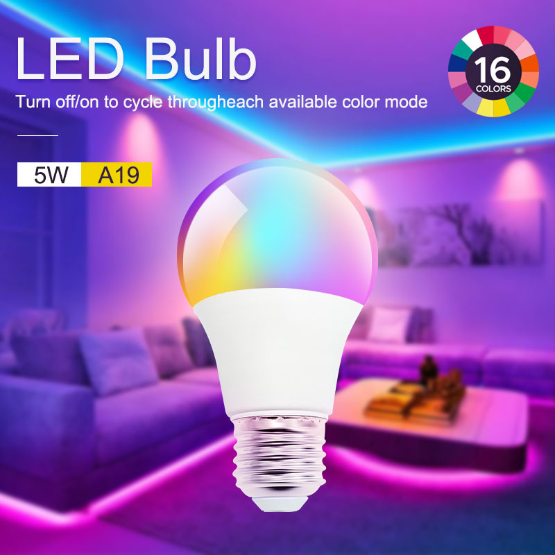 Hot Sell RGB LED Bulb 16 Color Changing Home Smart  40W 5W 120V UL ETL ES smart LED BULB Light