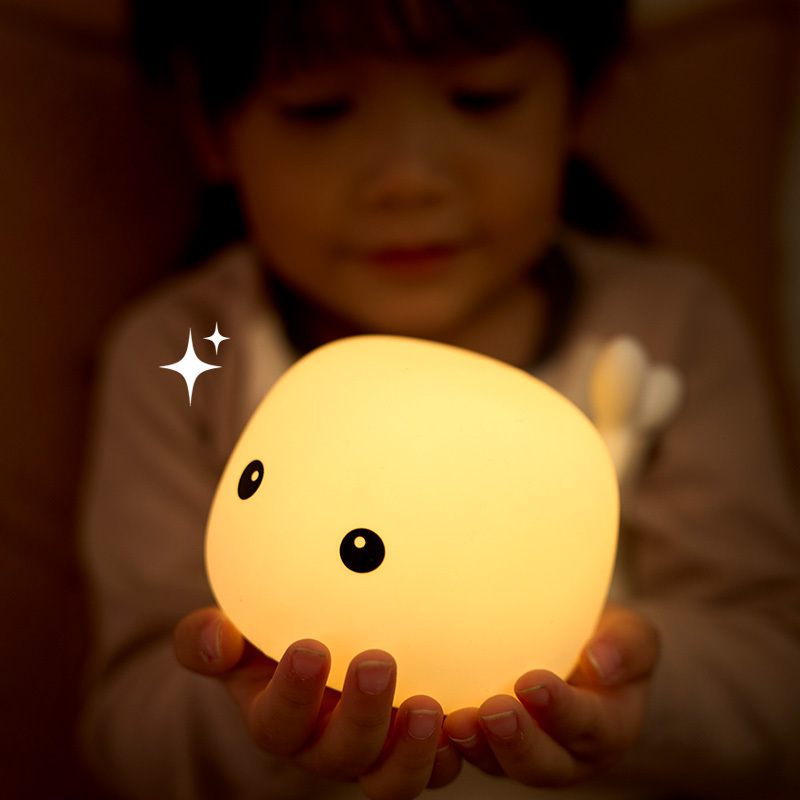 Hot sales 6 Colors Cute Whale Night Light Baby Nursery Tap Control Silicone Light Whale Silicone Lamp For Kids