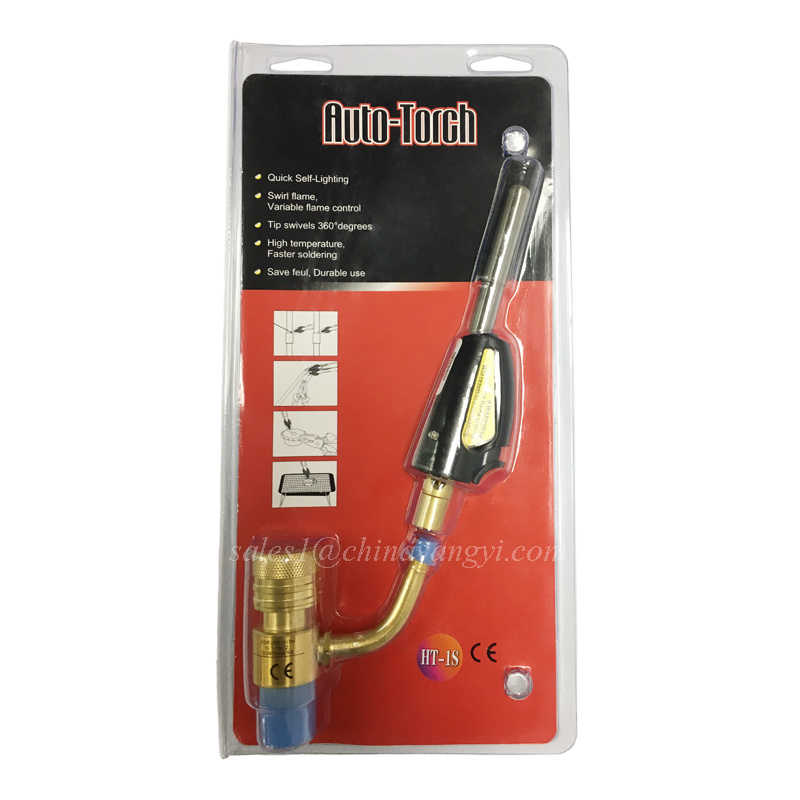 Dual Valve Self-Ignition MAPP And Propane Gas Hand Welding Torch With 60 inch Hose And Stainless Steel Head For Soldering