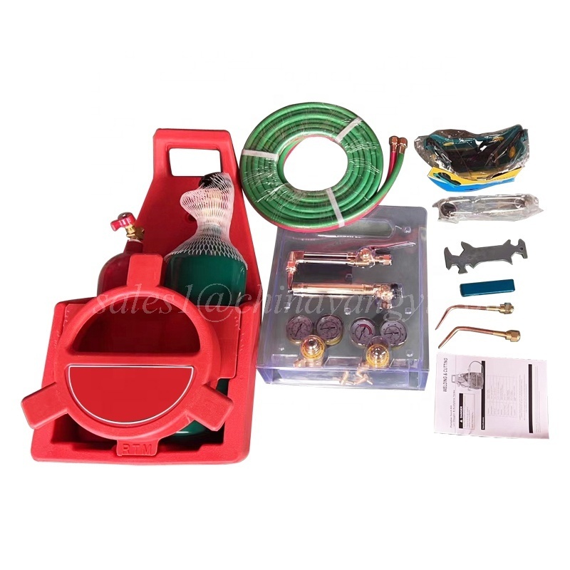 Portable Acetylene and Oxygen Welding And Cutting Kit Outfit With Cutting Torch Cylinder Tank Welding Equipment