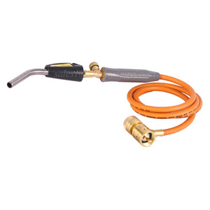 Dual Valve Self-Ignition MAPP And Propane Gas Hand Welding Torch With 60 inch Hose And Stainless Steel Head For Soldering