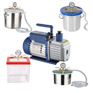 3CFM 1/4HP  Single Stage Vacuum Pump with 2/3/5 Gal Stainless Steel Vacuum Chamber for Laboratory