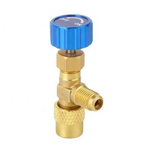 R410A Refrigerant Charging Valve, 1/4" Male to 5/16" Female Safety Adapter Flow Control Ball Valve for R410A Air Conditioner