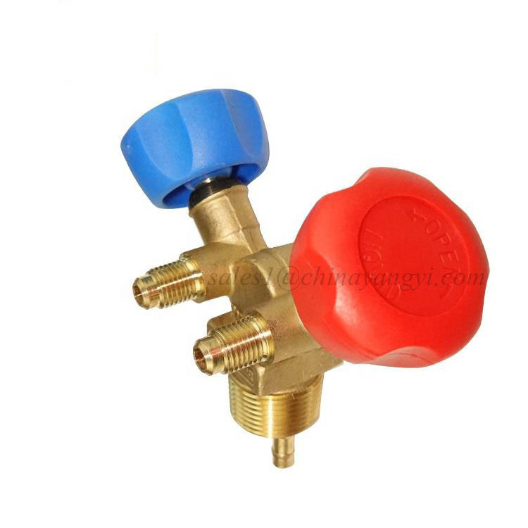 Gas Liquid valve Blue Red Y type Valve for Refrigerant cylinder Spare parts suction control valve Refrigeration Parts