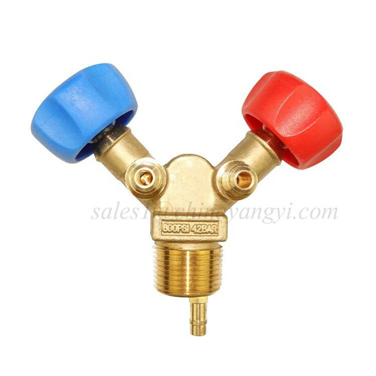 Gas Liquid valve Blue Red Y type Valve for Refrigerant cylinder Spare parts suction control valve Refrigeration Parts