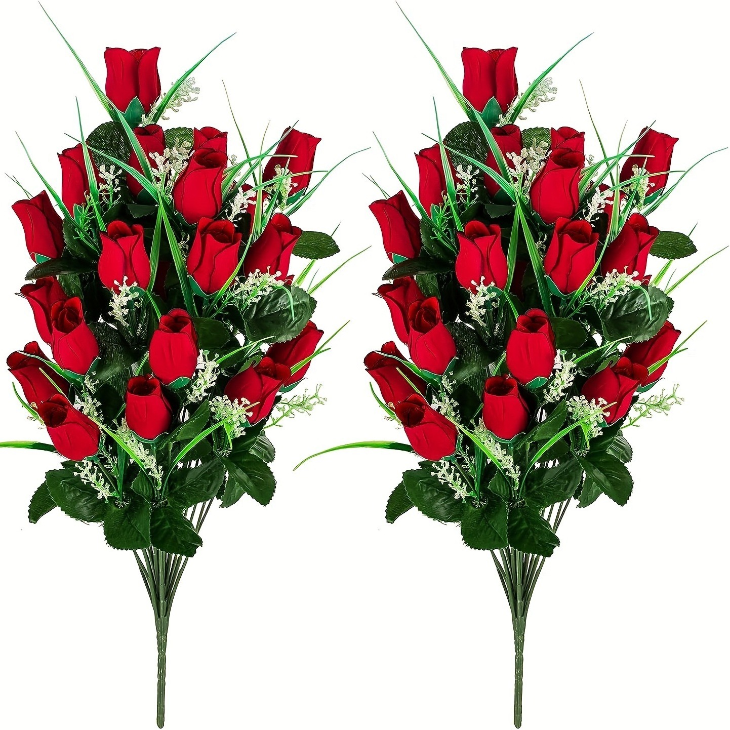 2 pieces Artificial bouquet of roses Cemetery memorial flower Gravestones for funeral artificial flower decoration