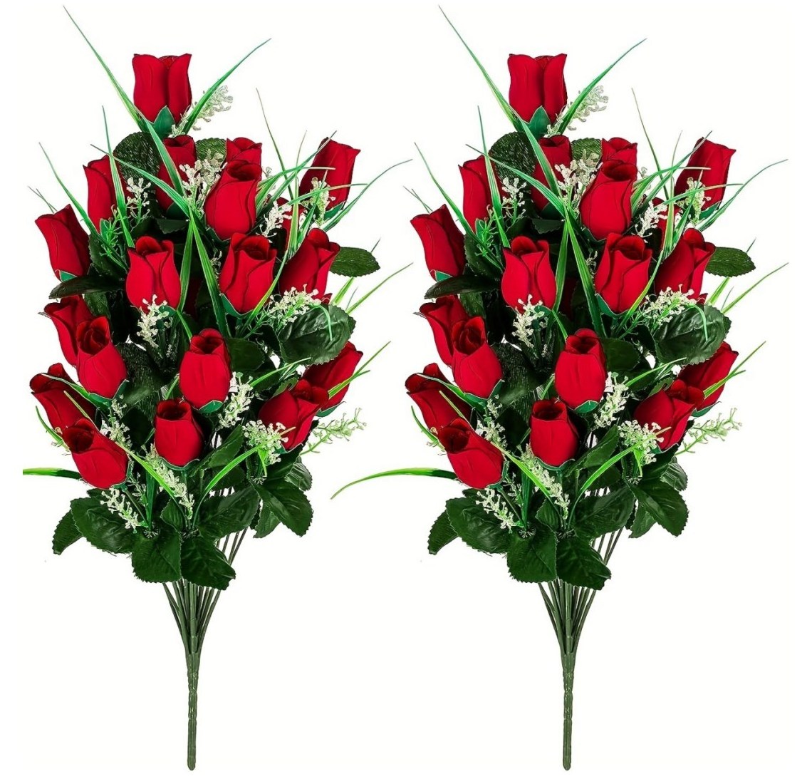 2 pieces Artificial bouquet of roses Cemetery memorial flower Gravestones for funeral artificial flower decoration