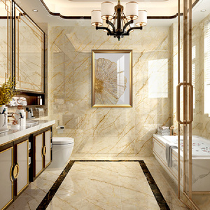 Beige tiles and marbles full body floor tile golden gloss surface tiles China Manufacture 800*800mm