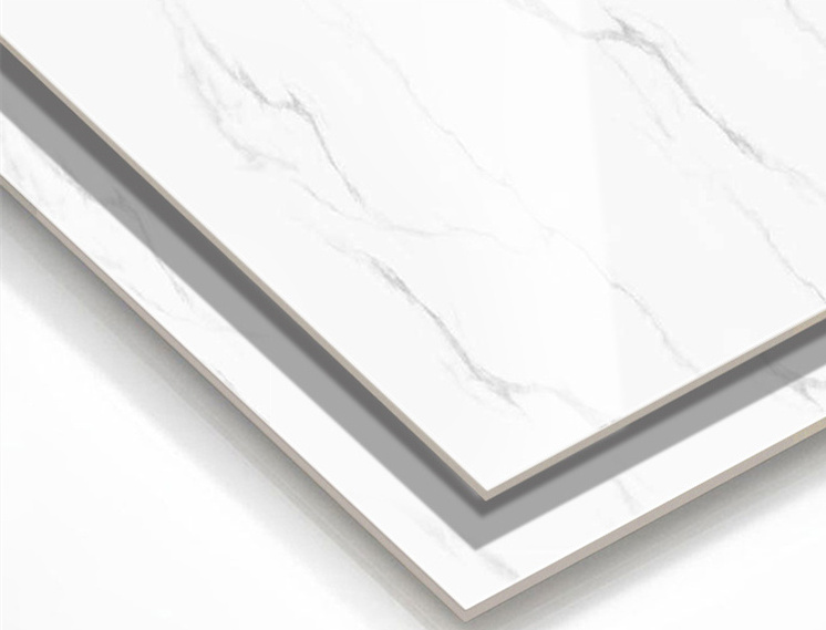 Classic carrara white marble porcelain tile flooring high glossy glazed tiles 600x1200mm