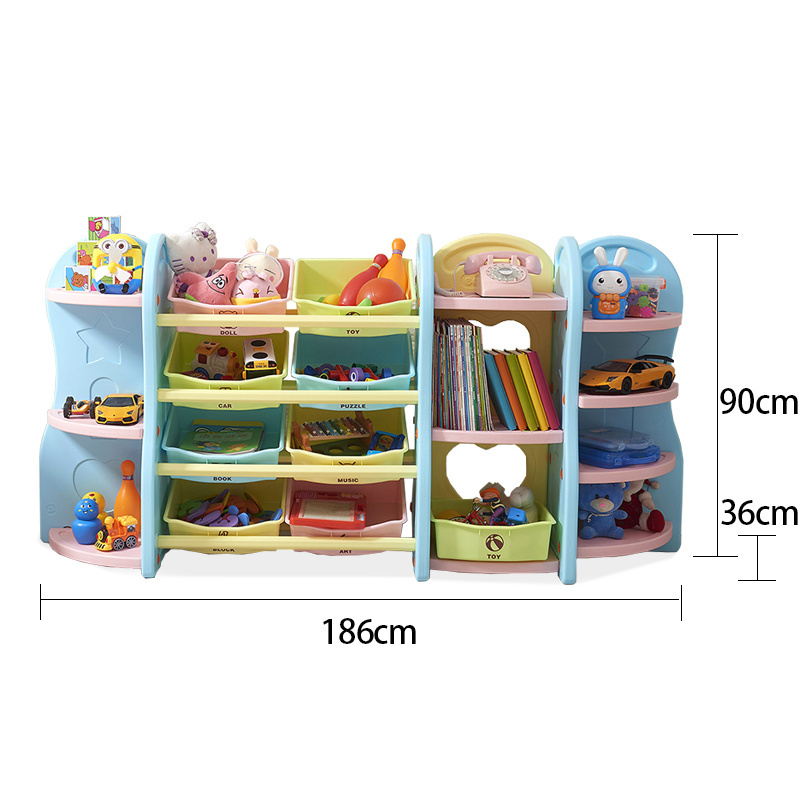 Kids' Furniture Toys Storage Bookshelf Children Cabinets Shape Plastic Cartoon Plastic Drawers for Kids Modern 20 Carton/1 Set