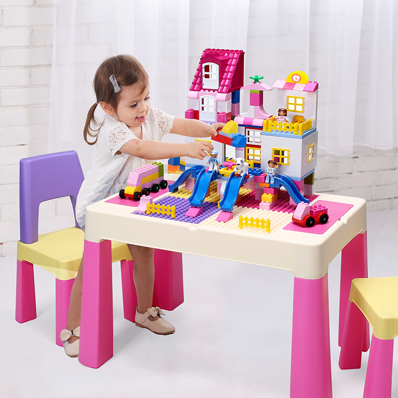 Factory Supply High Quality Kids Cartoon Study Writing Table Kids Plastic Table And Chair