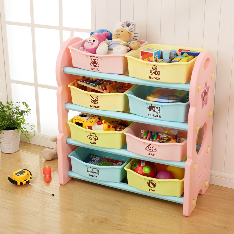 Factory Direct Pe Plastic Home Storage Organizer Kids Toy Organizer Cabinet