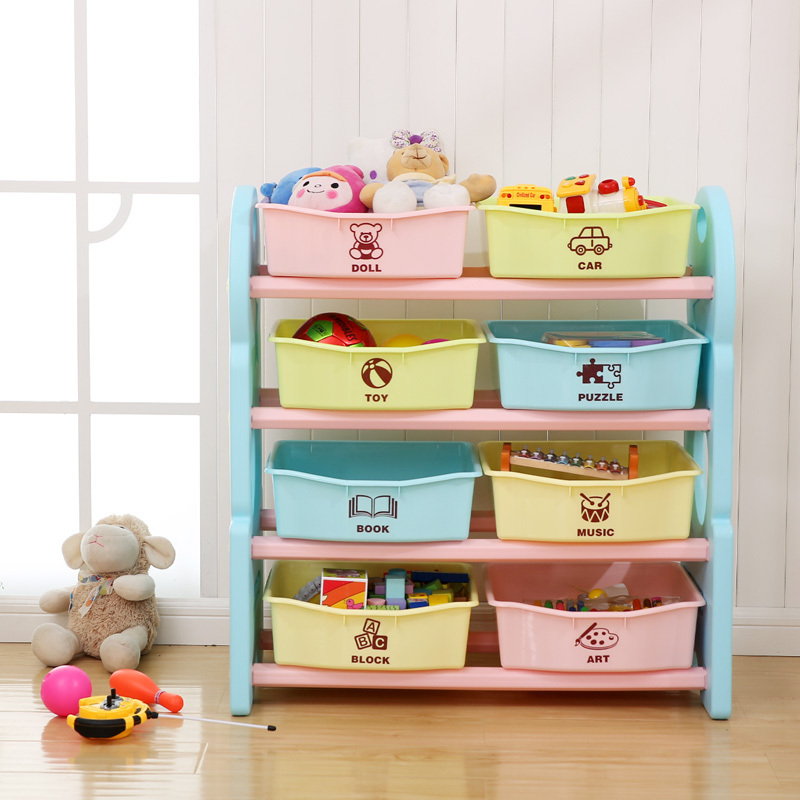 Factory Direct Pe Plastic Home Storage Organizer Kids Toy Organizer Cabinet