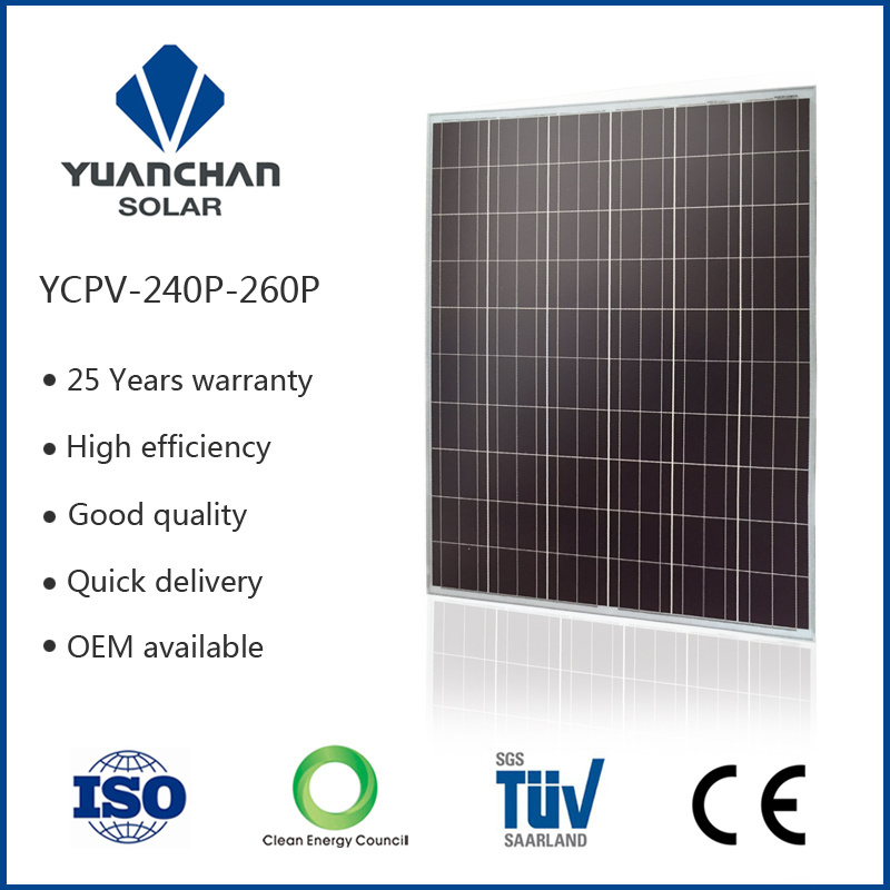 Factory directly sale high efficiency solar panels most popular 260 watt sunpower polycrystalline silicon solar panels