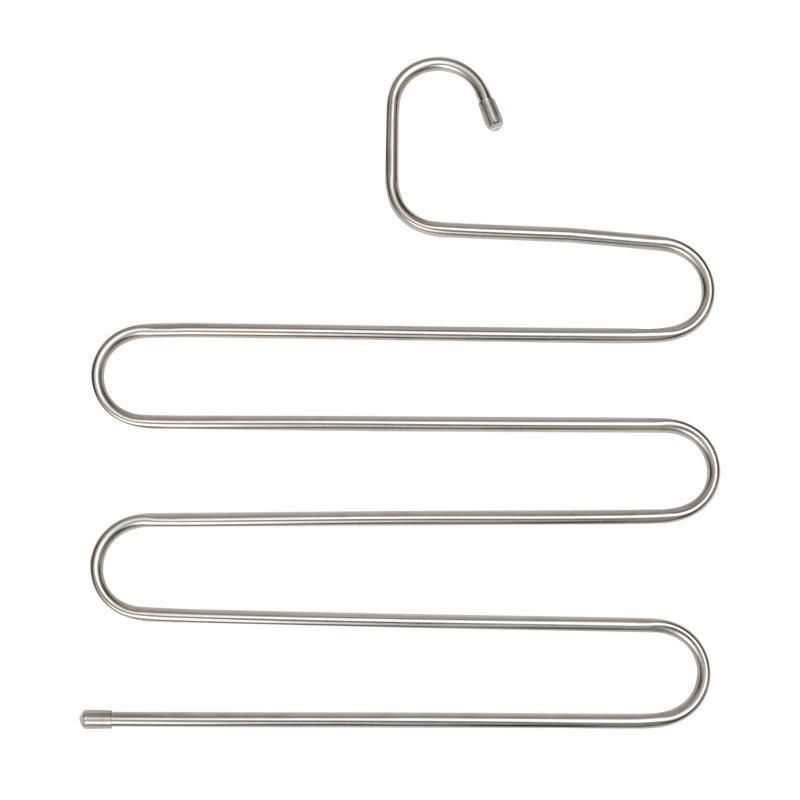 Pants Hangers S-Shape Stainless Steel Clothes Hangers, Pants Jeans Scarf Space Saving Hangers Closet Organizer