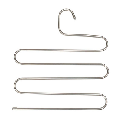 Pants Hangers S-Shape Stainless Steel Clothes Hangers, Pants Jeans Scarf Space Saving Hangers Closet Organizer