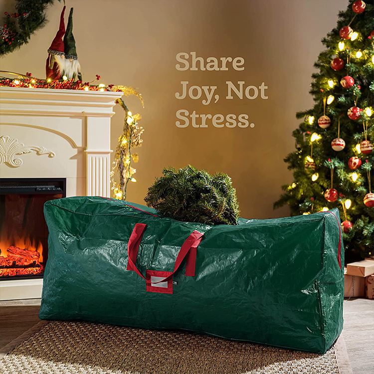 Holiday Xmas Disassembled Trees Artificial Christmas Tree Storage Bag with Waterproof PVC Durable Reinforced Handles