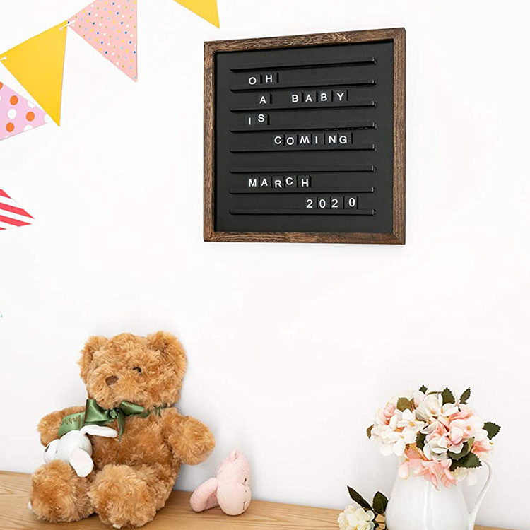 Home Wall Tabletop Display Decor Changeable Scrabble Tile Letters Letter Board with Letters and Numbers Wood Sign Board