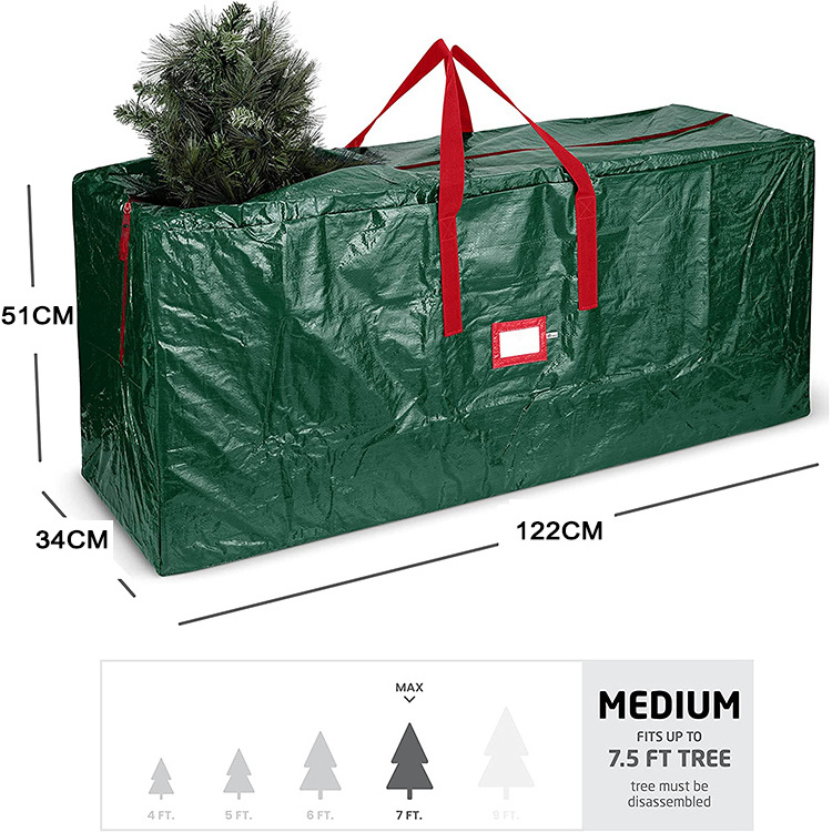 Holiday Xmas Disassembled Trees Artificial Christmas Tree Storage Bag with Waterproof PVC Durable Reinforced Handles