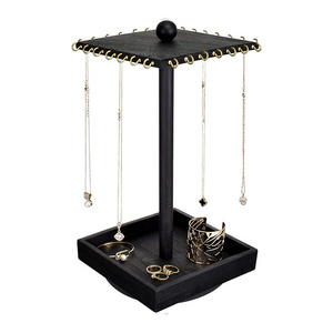 New Design Wooden Rotating Jewelry Organize Jewelry Display Tower for Necklace & Bracelet jewelry rotating display stand