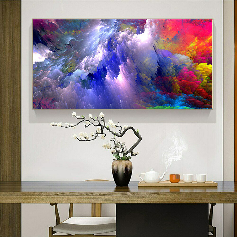 Modern Colorful Cloud Landscape Wall Picture Poster And Print Wall Art on Canvas Customize Abstract Painting