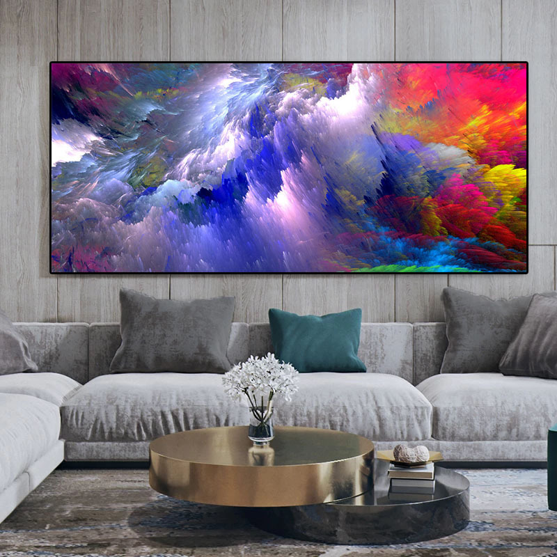 Modern Colorful Cloud Landscape Wall Picture Poster And Print Wall Art on Canvas Customize Abstract Painting