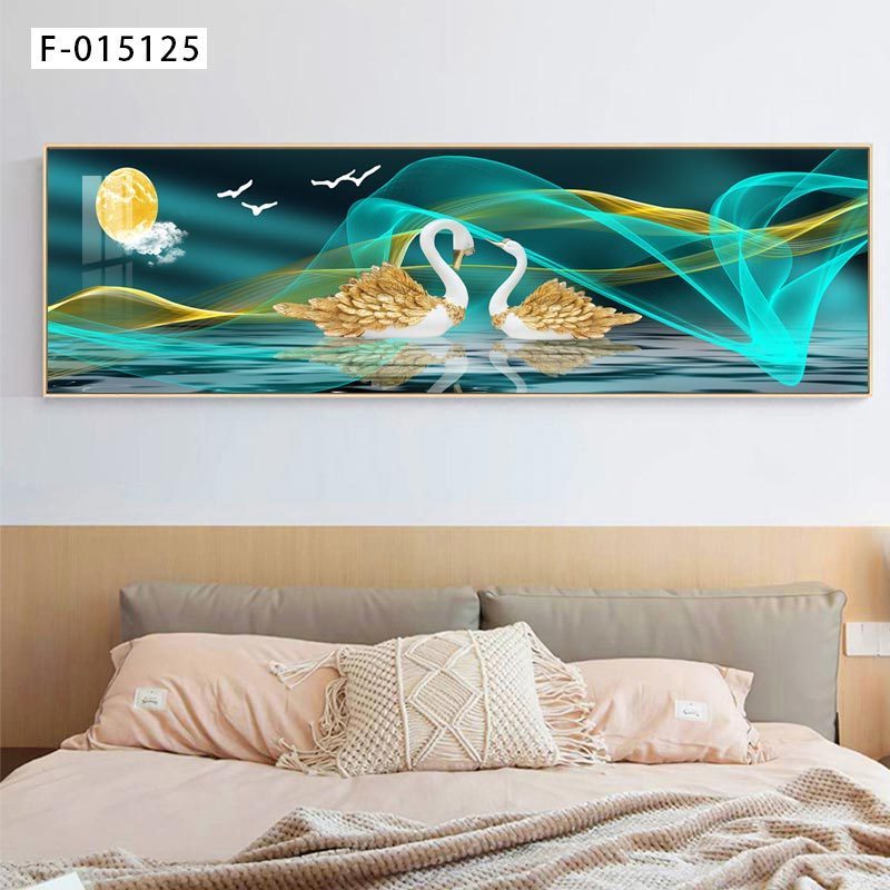 Bedroom bedside decoration painting modern simple living room sofa background wall hanging painting swan master bedroom mural