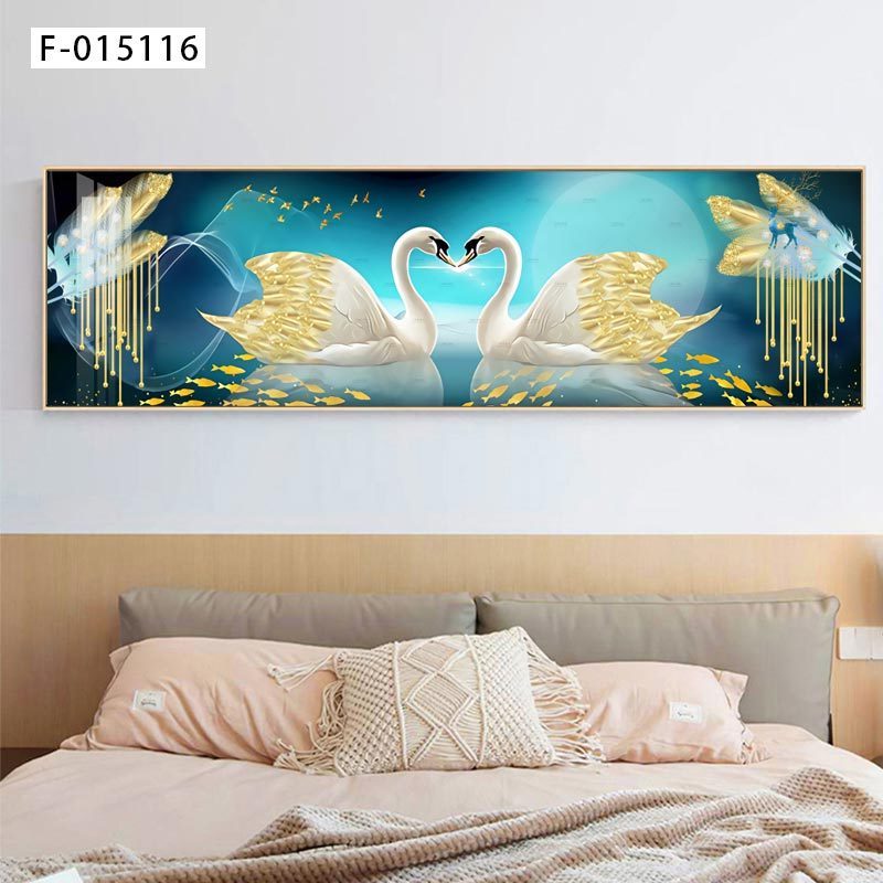 Bedroom bedside decoration painting modern simple living room sofa background wall hanging painting swan master bedroom mural