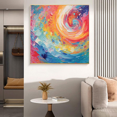 Hand Painted Original Abstract Oil Painting Canvas For Kid Room Wall Art