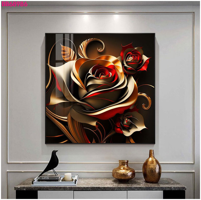 Rose Luxury Abstract Wall art Flowers Picture and prints Canvas painting For Living Room Home Decor As Gift