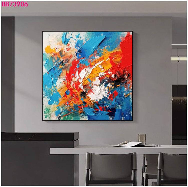 Hand Painted Original Abstract Oil Painting Canvas For Kid Room Wall Art