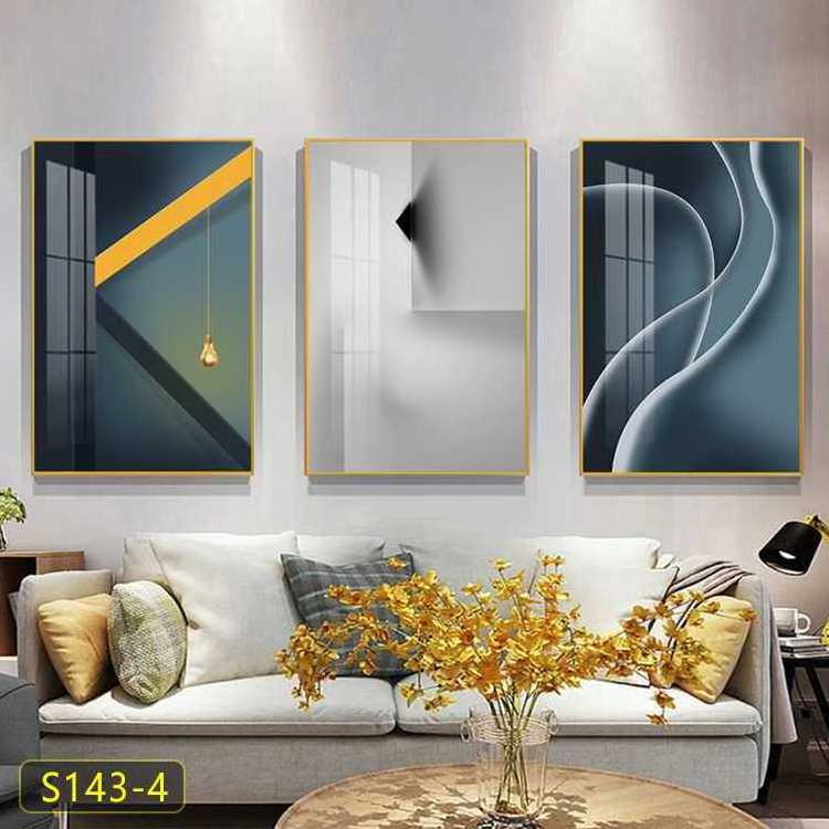 Modern Luxury Abstract Geometric High quality 3 piece Framed Canvas Wall Art for Living Room family bathroom Wall decor