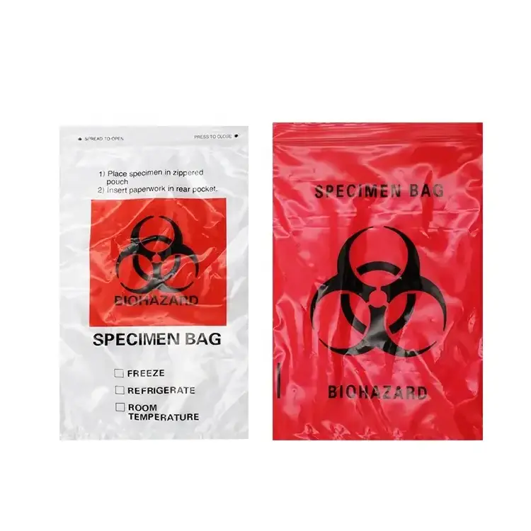 Biohazard specimen bag